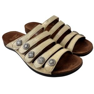 Dansko Janie Sandals Womens Size 39 US 8.5 / 9 Leather Slides Beige Adjustable